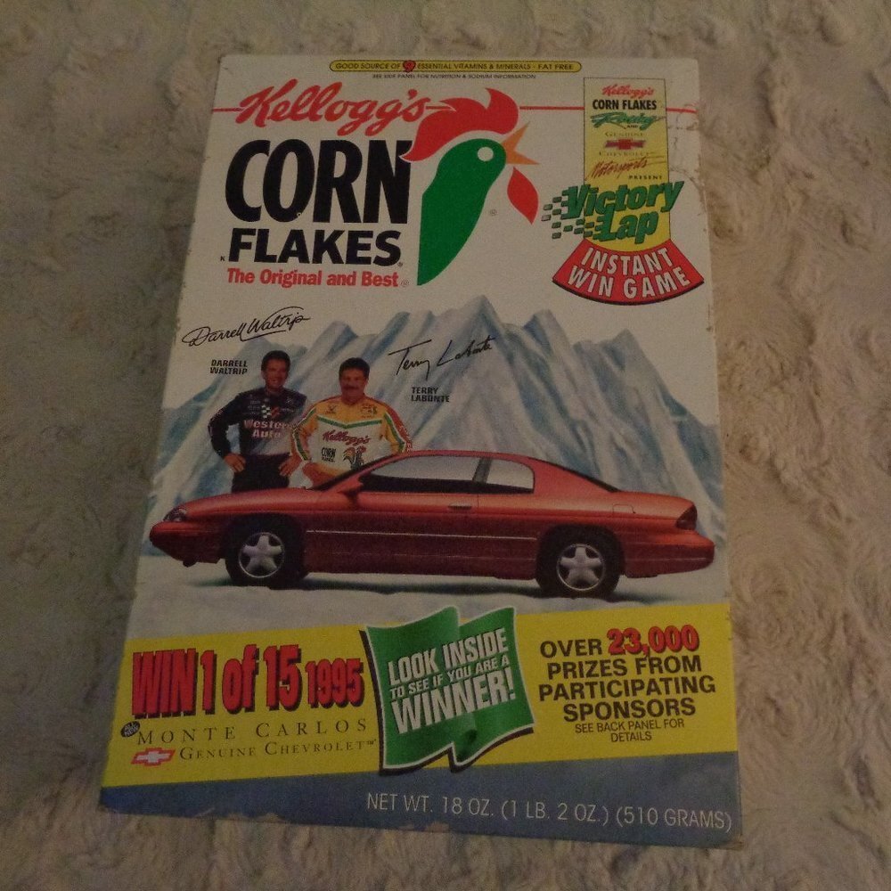 VINTAGE Terry LaBonte & Darrell Waltrip Cereal Box - Picture 1 of 2